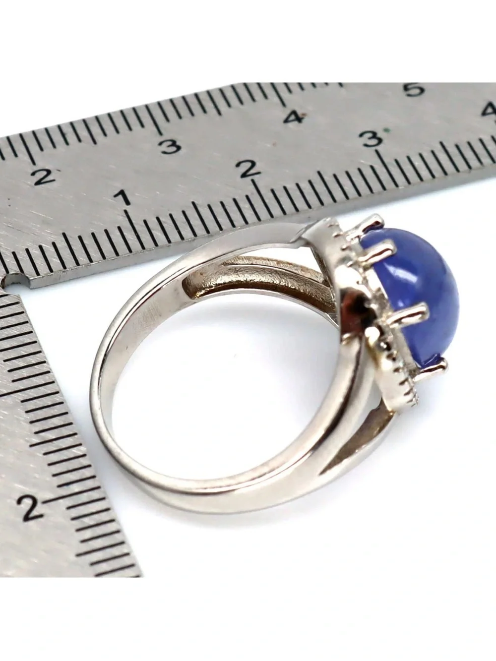 Enchanting 11x9mm Natural Blue Tanzanite 4.5CT Ring 925 Sterling Silver Size 7